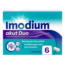IMODIUM akut Duo 2 mg/125 mg tabletes, 6 gab