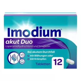 IMODIUM akut Duo 2 mg/125 mg tabletes, 12 gab
