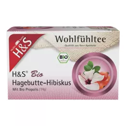 H&amp;S organiskie mežrozīšu-hibiskuma filtra maisiņi, 20 x 3,0 g