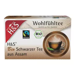 H&amp;S organiskā melnā tēja no Assam filtra maisiņiem, 20 x 1,80 g