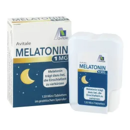 Melatonīna 1 mg mini tabletes dozatorā, 120 gab