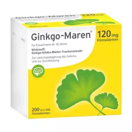 GINKGO-MAREN 120 mg apvalkotās tabletes, 200 gab
