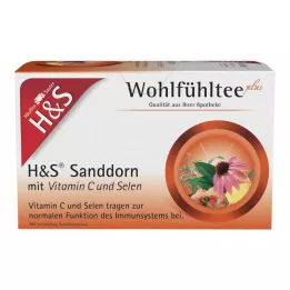 H&amp;S smiltsērkšķi ar C vitamīnu un selēnu filtra maisiņi, 20X2,5 g