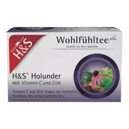 H&amp;S plūškoka ar C vitamīnu un cinku filtra maisiņi, 20X2,5 g
