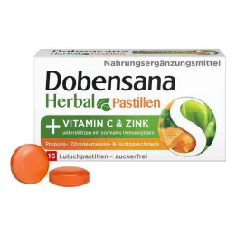 Dobensana Herbal Honey Vitamīni C &amp; Cinka Pastila.(16 gab.)