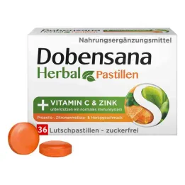 Dobensana Herbal Honey Vitamīni C &amp; Cinka Pastila.(36 gab.)