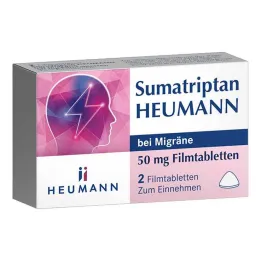 Sumatriptan Heumann migrēnas ārstēšanai 50 mg apvalkotās tabletes, 2 gab