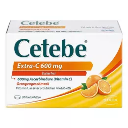 CETEBE Extra-C 600 mg košļājamās tabletes, 30 gab