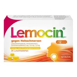 Lemocin® pret kakla sāpēm medus un citrona garša, 24 gab