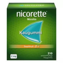 NICORETTE 2 mg svaigu augļu košļājamā gumija, 210 gab