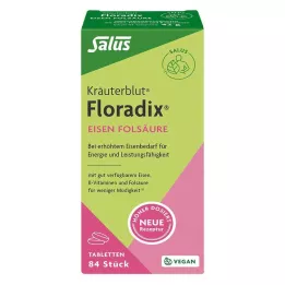 FLORADIX Dzelzs folijskābes tabletes, 84 gab