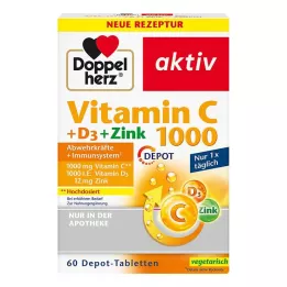 DOPPELHERZ Vitamīns C 1000+D3+Cinka depo tabletes, 60 gab