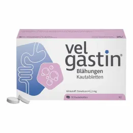 Velgastin meteorisms košļājamās tabletes, 50 gab