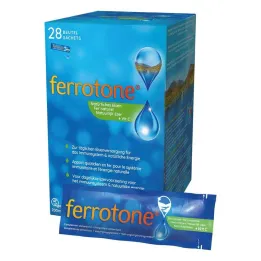 Ferrotone dabīgā dzelzs plus C vitamīna ābolu maisiņš, 28X25 ml