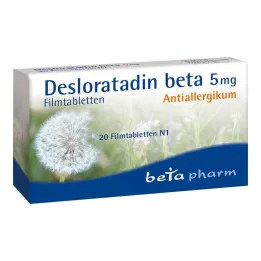 Desloratadīns beta 5 mg apvalkotās tabletes, 20 gab