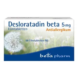 Desloratadine beta 5 mg apvalkotās tabletes, 50 gab