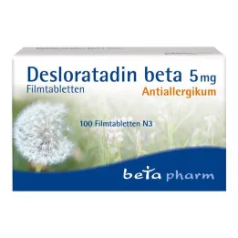 Desloratadine beta 5 mg apvalkotās tabletes, 100 gab
