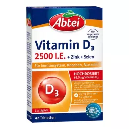 ABTEI D3 vitamīns 2500 SV tabletes + cinks + selēns, 42 gab