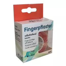 UM EASYPLAST Pirkstu plāksteris pašlīmējošs 2,5 cm x 5 m sarkans, 1 gab
