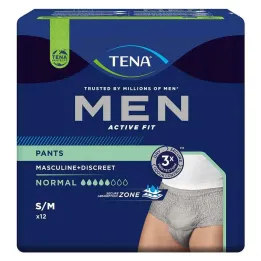 TENA® MEN ACTIVE FIT Bikses Normālas pelēkas S/M nesaturēšanai, 12 gab