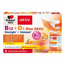 Doppelherz B12 + D3 Duo aktīvās dzeramās ampulas, 8 gab