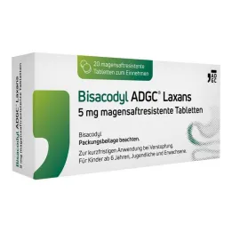 Bisacodyl ADGC® Laxans 5 mg zarnās šķīstošās tabletes, 20 gab