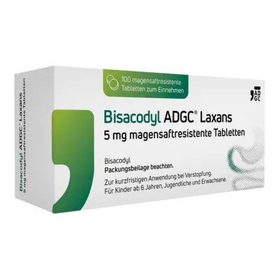 Bisacodyl ADGC® Laxans 5 mg zarnās šķīstošās tabletes, 100 gab Bisacodyl ADGC® Laxans 5 mg zarnās šķīstošās tabletes, 100 gab