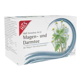 H&amp;S® kuņģa un zarnu tējas filtru maisiņi, 20X2,0 g