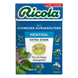 Ricola bez cukura kastītes mentola īpaši spēcīgi saldumi, 50 g