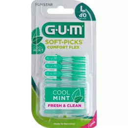 GUM Mīkstās cērtes Comfort Flex mint lielas, 40 gab
