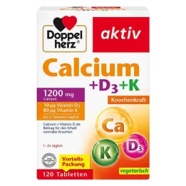 Doppelherz Calcium + D3 + K tabletes, 120 gab