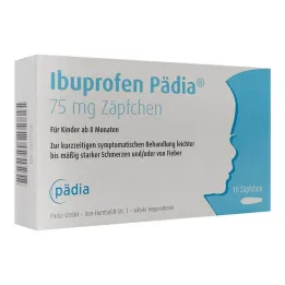 Ibuprofen Pedia 75 mg svecītes, 10 gab