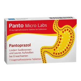 Panto Micro Labs 20 mg zarnās šķīstošās tabletes pret grēmām, 7 gab