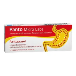 Panto Micro Labs 20 mg zarnās šķīstošās tabletes pret grēmām, 14 gab
