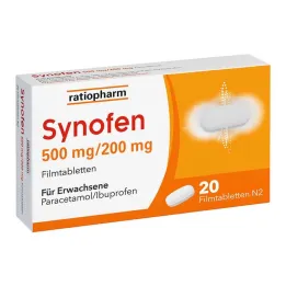 Synofen - ar ibuprofēnu un paracetamolu, 20 gab
