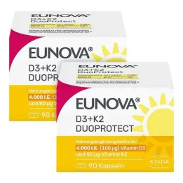 Eunova Duoprotect D3 + K2 4000 I.U. / 80 µg kapsulas, 2x90 gab