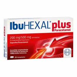 IbuHEXAL plus paracetamols 200 mg/500 mg apvalkotās tabletes, 20 gab