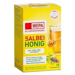 Wepa salvija + medus + C vitamīns + cinka pulveris, 10X10 g