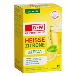 Wepa karsts citrons + C vitamīns + kalcija bez cukura pulveris, 10X10 g
