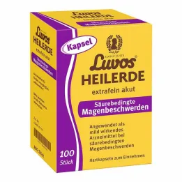 Luvos dziedinošo mālu īpaši smalkas akūtu skābju izraisītu kuņģa problēmu kapsulas, 100 gab