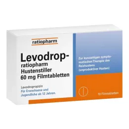 Levodrop-ratiopharm klepus nomācošs līdzeklis 60 mg apvalkotās tabletes, 10 gab