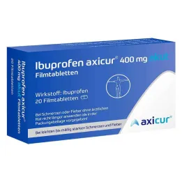 Ibuprofen axicur® 400 mg akūtas apvalkotās tabletes, 20 gab