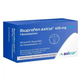 Ibuprofen axicur® 400 mg akūtas apvalkotās tabletes, 50 gab
