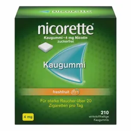 nicorette® košļājamā gumija, svaigi augļi, 4 mg nikotīna, 210 gab