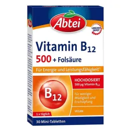 Abbey Vitamīns B12 500 + folijskābes tabletes (30 gab.)