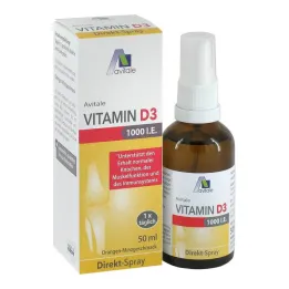 D3 vitamīns 1000 SV tiešais aerosols, 50 ml
