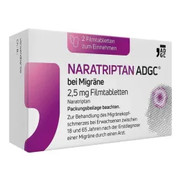 NARATRIPTAN ADGC® pret migrēnu 2,5 mg apvalkotās tabletes, 2 gab