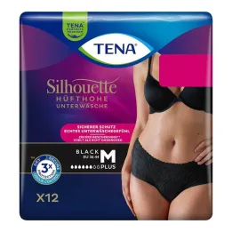 Tena Silhouette Plus M melnas nesaturēšanas bikses, 12 gab