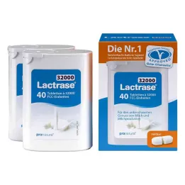 Lactrase 32 000 Fcc tabletes, kas dalāmas dozatorā (2x40 gab.)