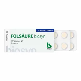 Folijskābe Biosyn tabletes, 50 gab